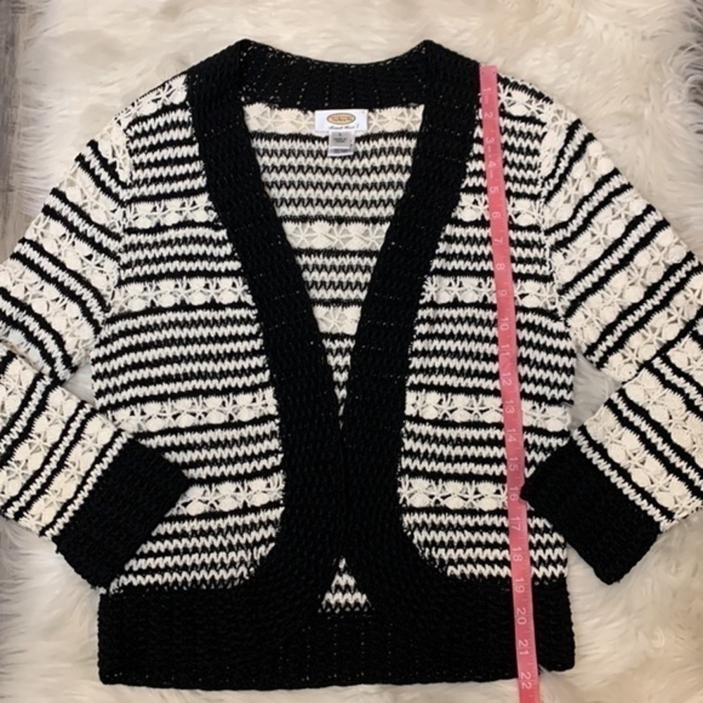 Talbots vintage 90’s hand knit crochet open cardigan sweater L - Picture 6 of 6